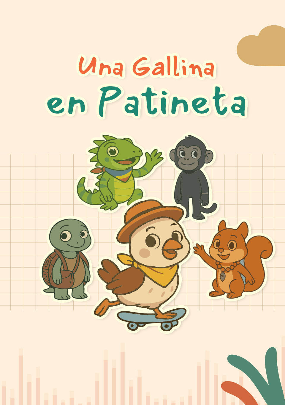 Una gallina en patineta